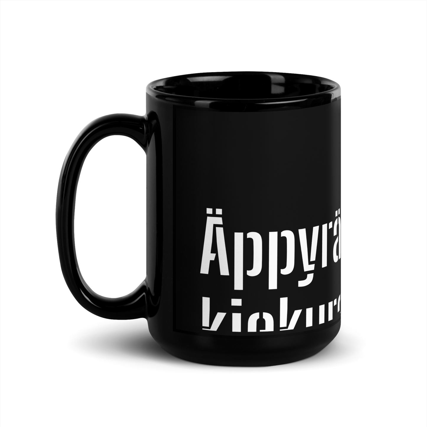 Black shiny mug - Eppyrän keukura keukura