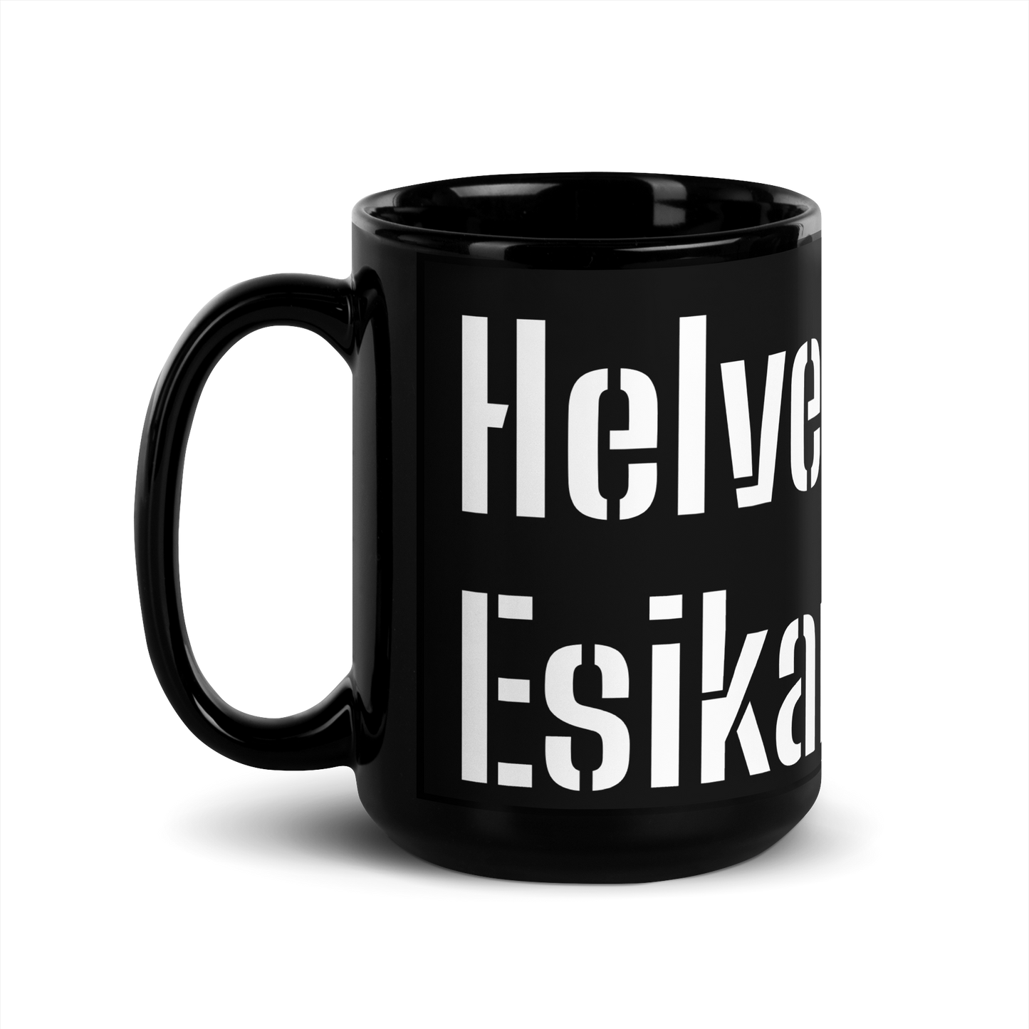 This black glossy Mug - Hell's Mansion