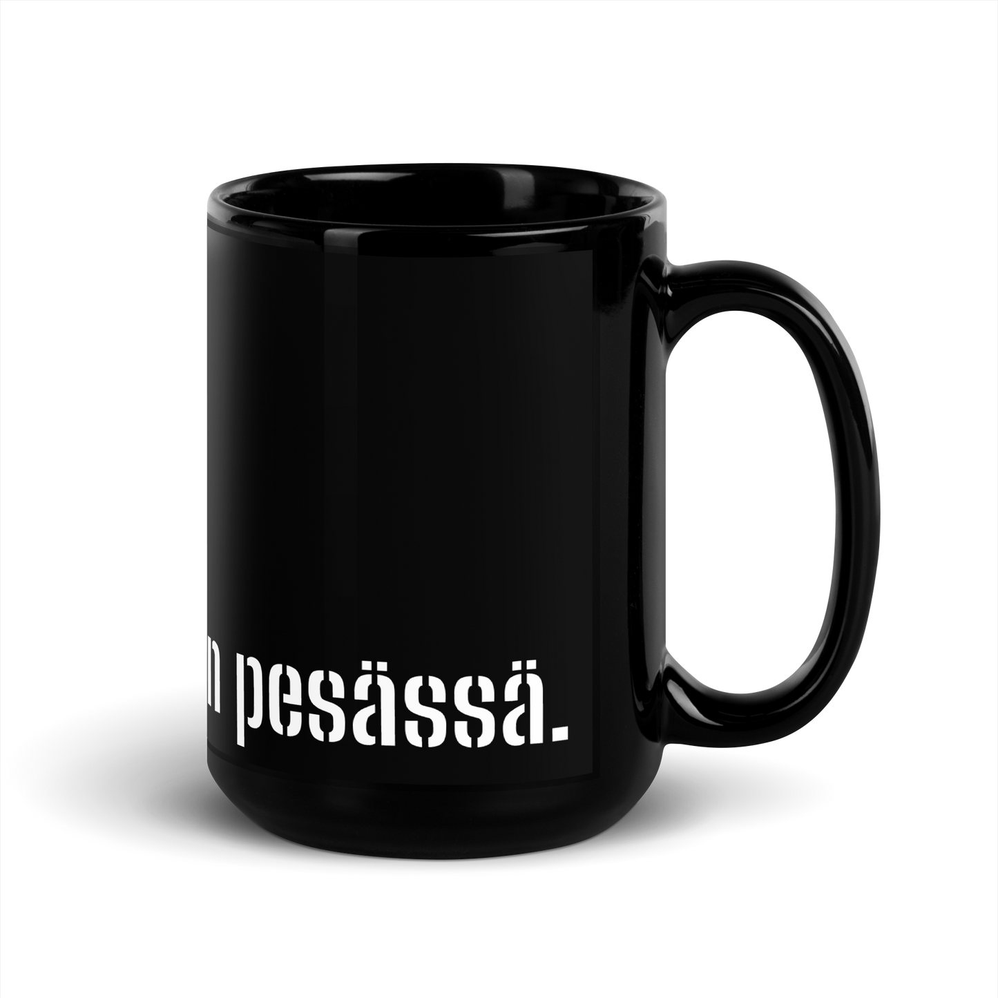 Black shiny Mug - It's like the Rytökärpä's nest here
