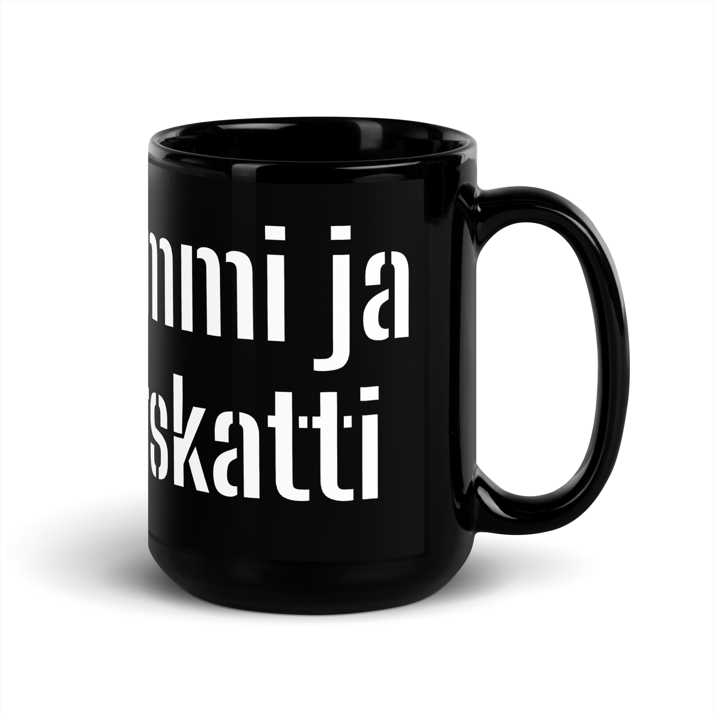 This black glossy Mug - jammy jam and special sprinkles