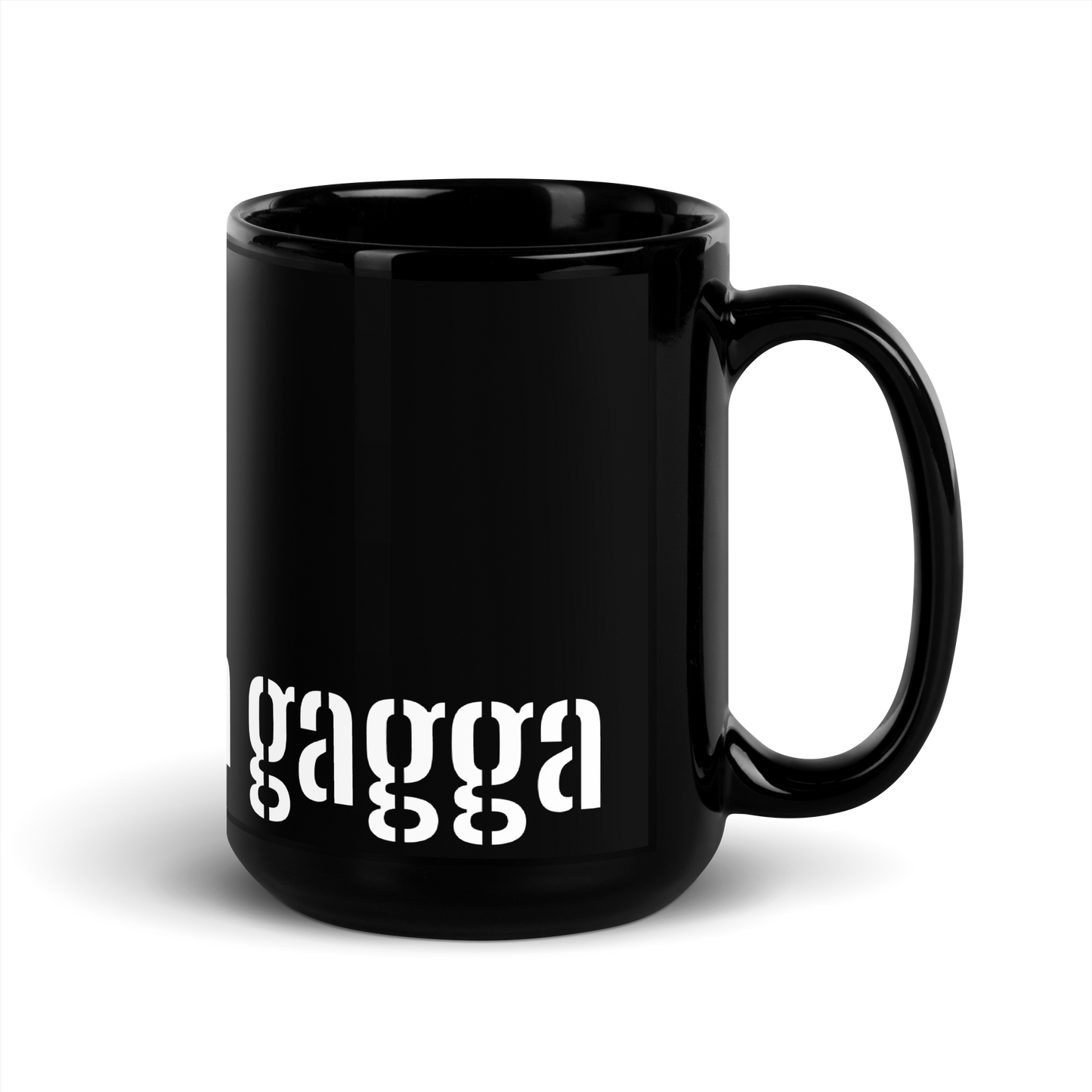 This black glossy Mug - gaaddääm gagga