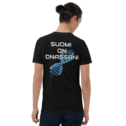 Lyhythihainen unisex T-paita - suomi ON dnassani