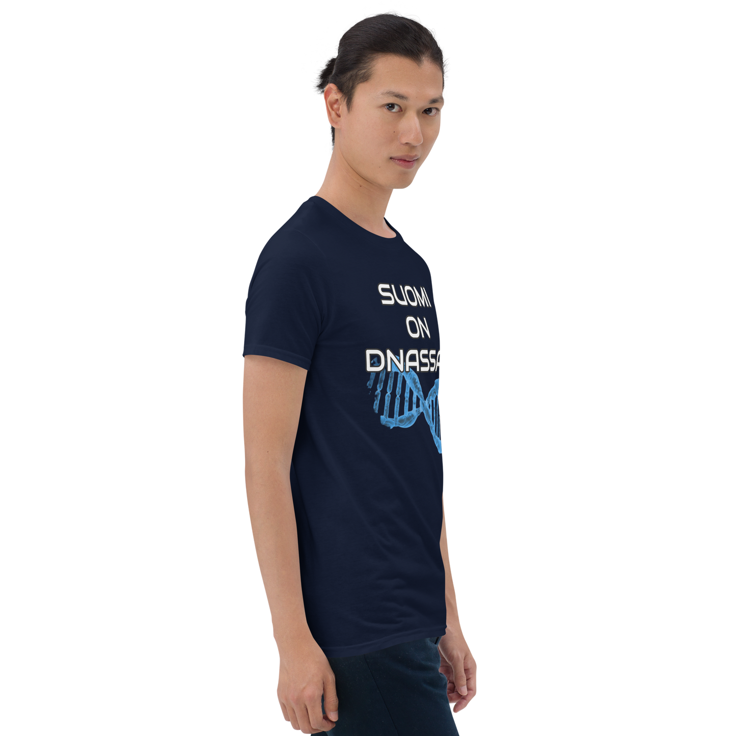 Lyhythihainen unisex T-paita - suomi ON dnassani