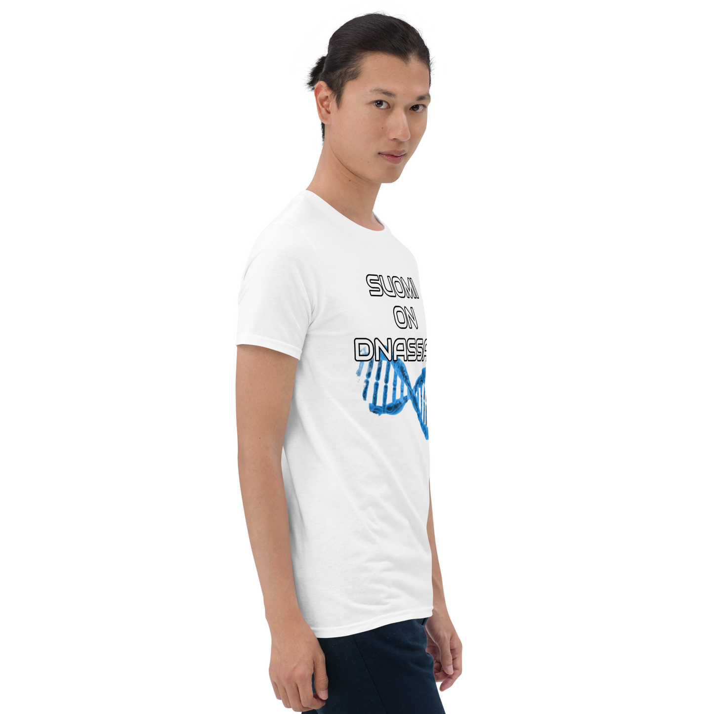 Lyhythihainen unisex T-paita - suomi ON dnassani