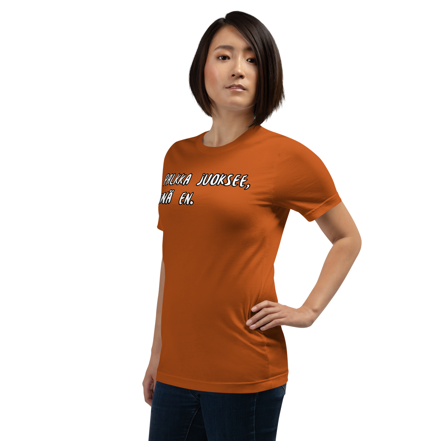 Unisex t-paita -Palkka juoksee, minä en.