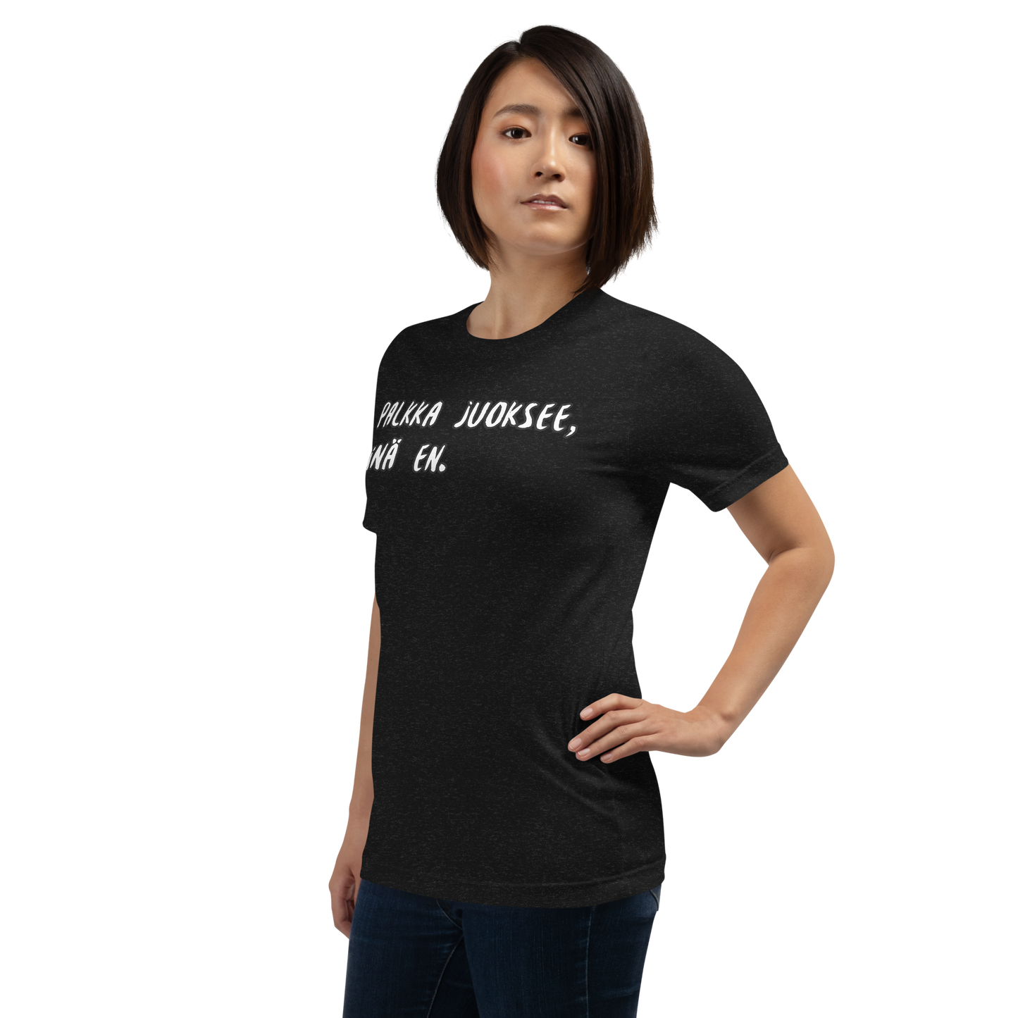 Unisex t-paita -Palkka juoksee, minä en.