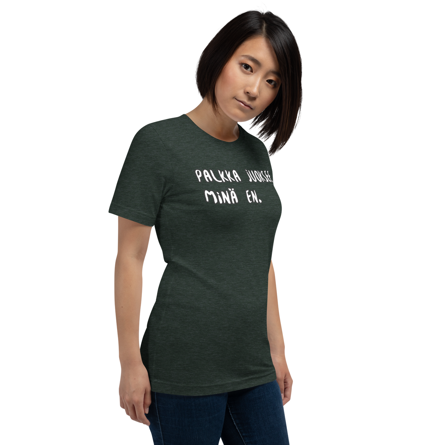 Unisex t-paita -Palkka juoksee, minä en.