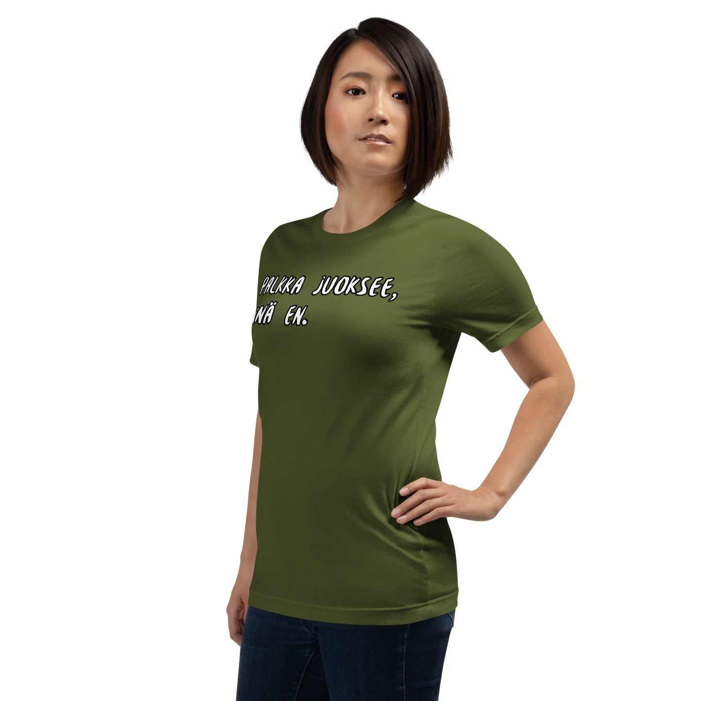 Unisex t-paita -Palkka juoksee, minä en.