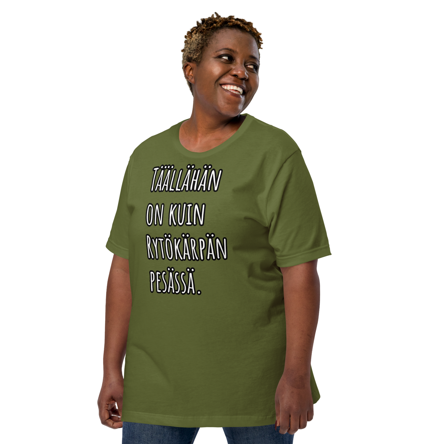 Unisex t-paita - Täällähän on kuin Rytökärpän pesässä.