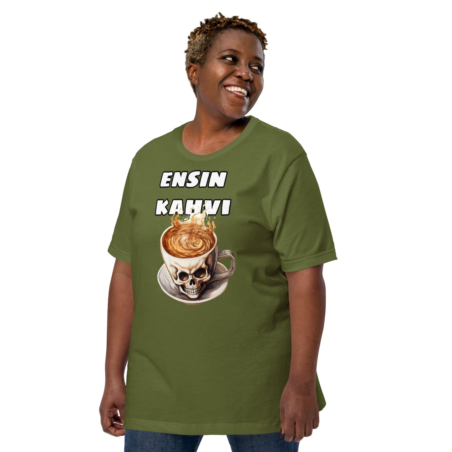 Unisex t-paita - ensin kahvi