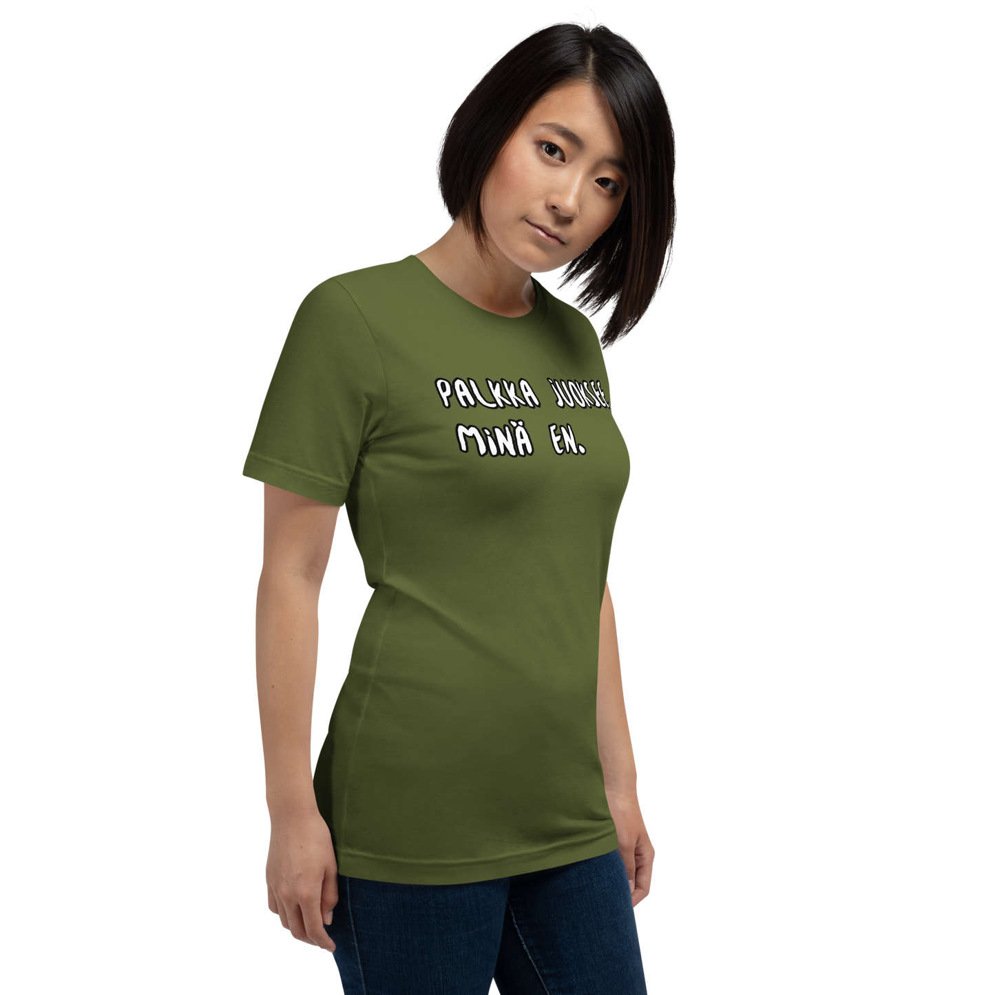 Unisex t-paita -Palkka juoksee, minä en.