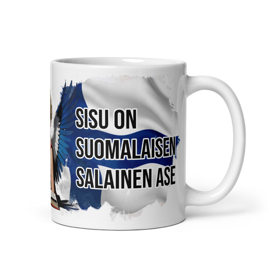 White glossy mug - Sisu is the Finn's secret weapon