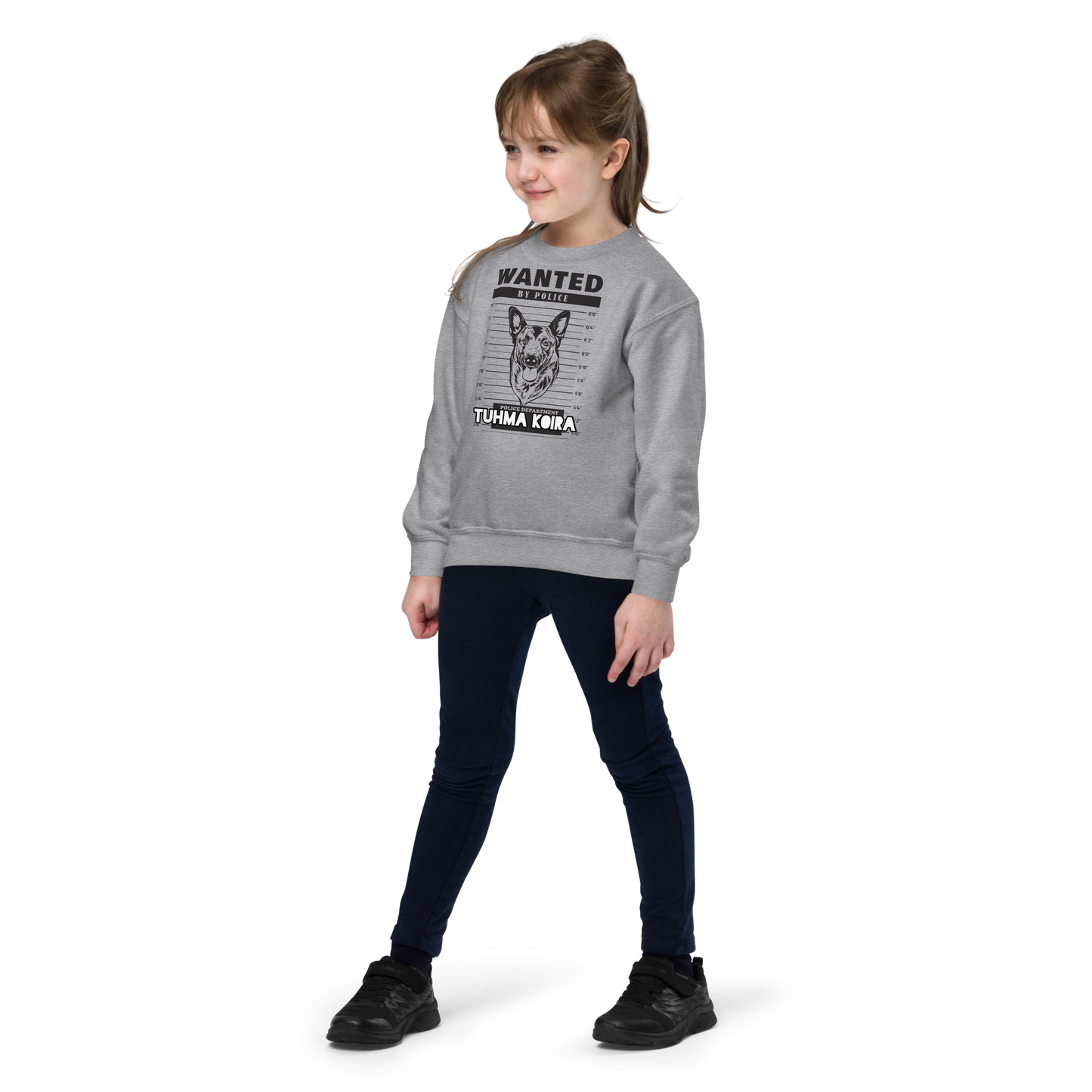 Youth crewneck sweatshirt -   kirjoia itse teksti:  tuhma koira: malinois