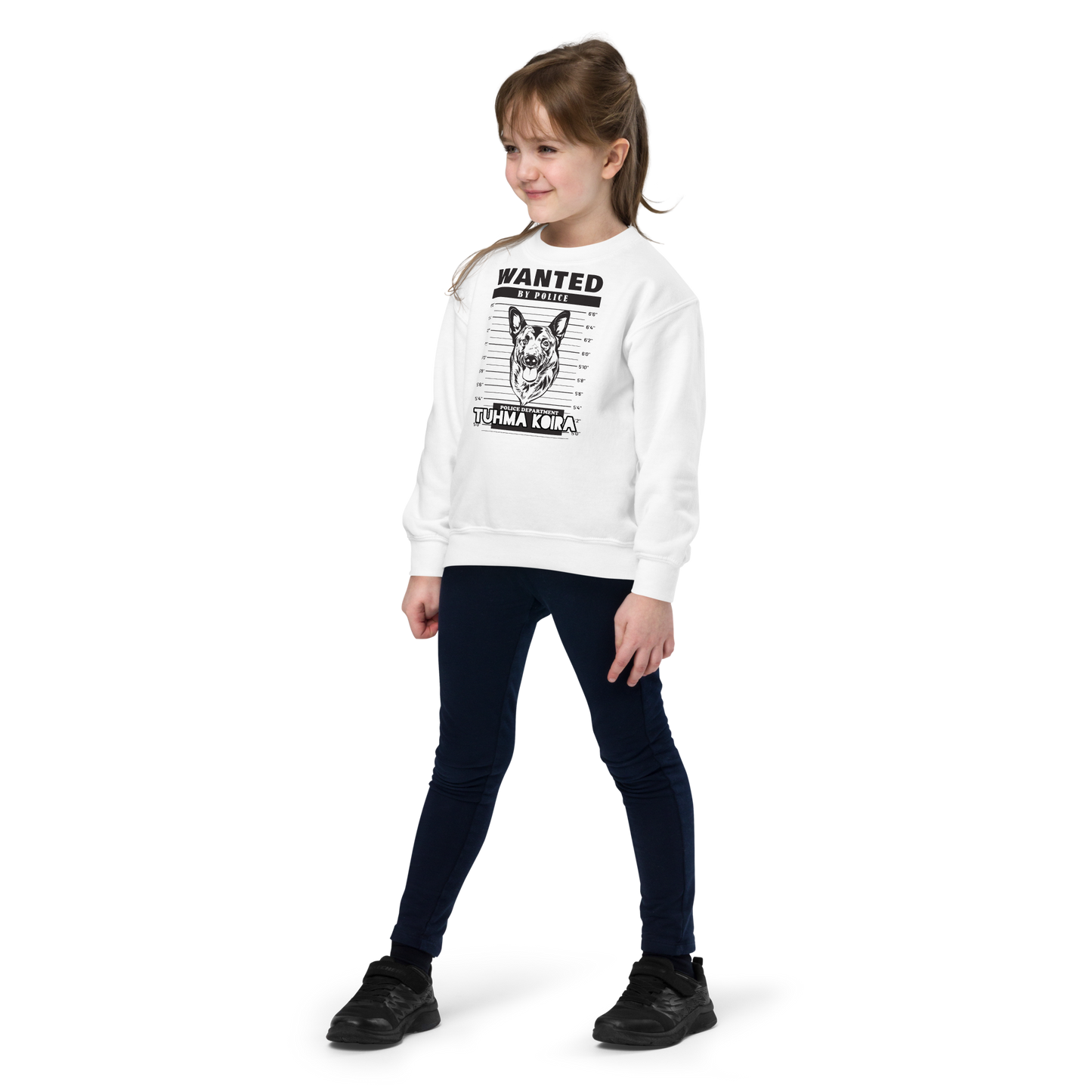 Youth crewneck sweatshirt -   kirjoia itse teksti:  tuhma koira: malinois