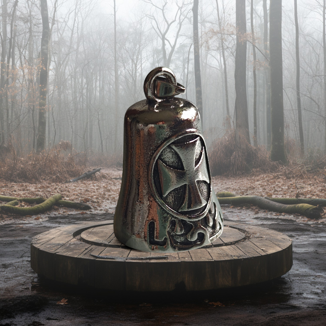 Pirunkello – Motoristin suojakello: maltanristi teräs