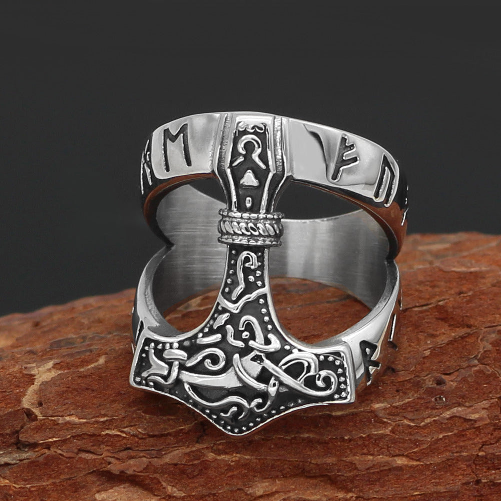 Viking hammer Steel ring