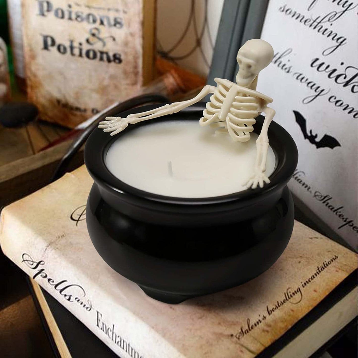 Halloween Fluorescent Skull Candle Gothic Craft Ornaments