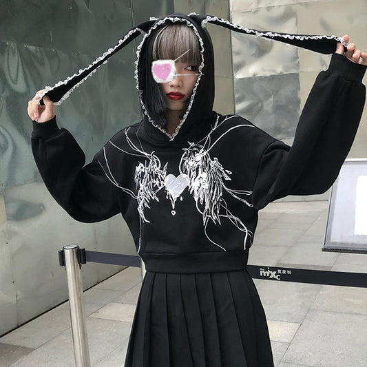 Sports And Leisure Printing Street Hooded Top Gothic Sailor Moon Sweater