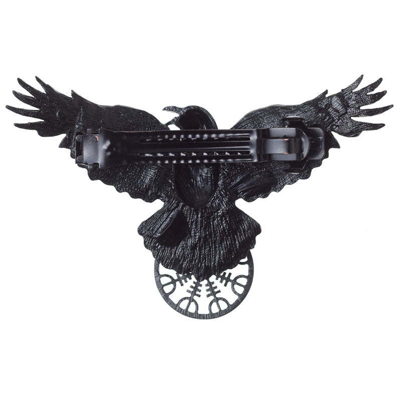 Unique Viking Black Oversized Crow Hair Clip Accessories