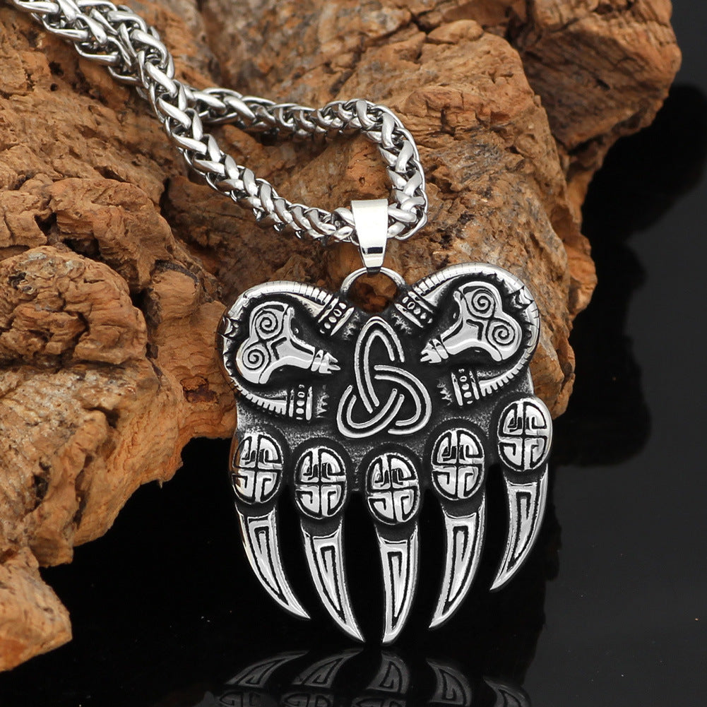 Viking Odin Bear Claw Pendant