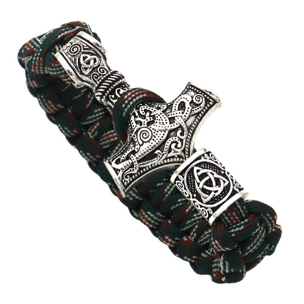 Viking Hammer Runavin Beads Camouflage Bracelet