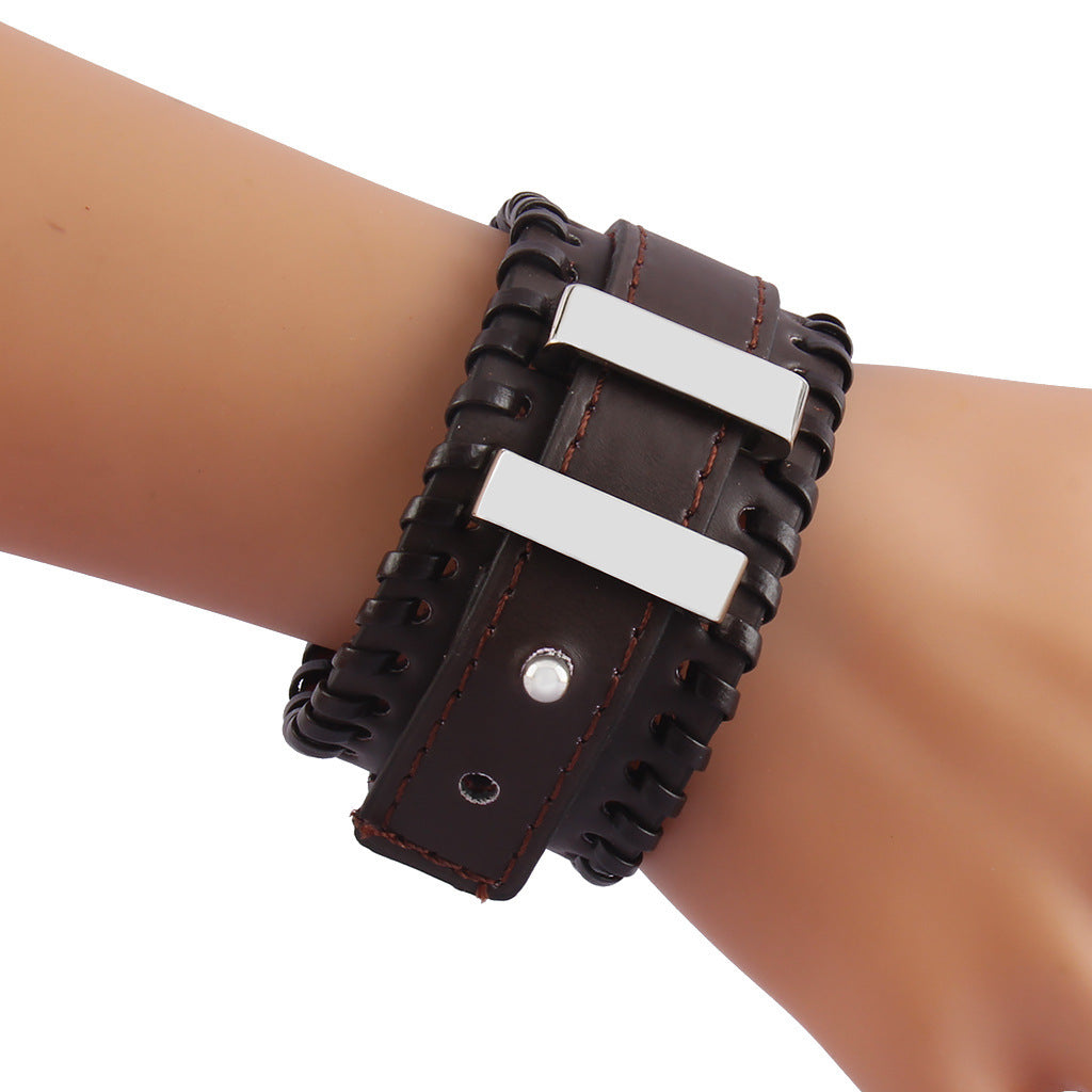 leather strap: two-layer steel decorated