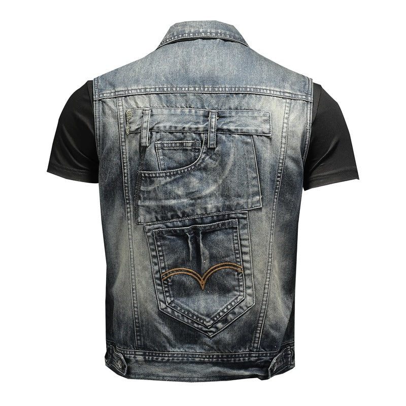 Personalized Denim Vest Men Plus Size Vest