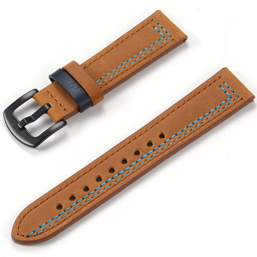 Grained Leather Strap For Quick Release Hand Made Retro