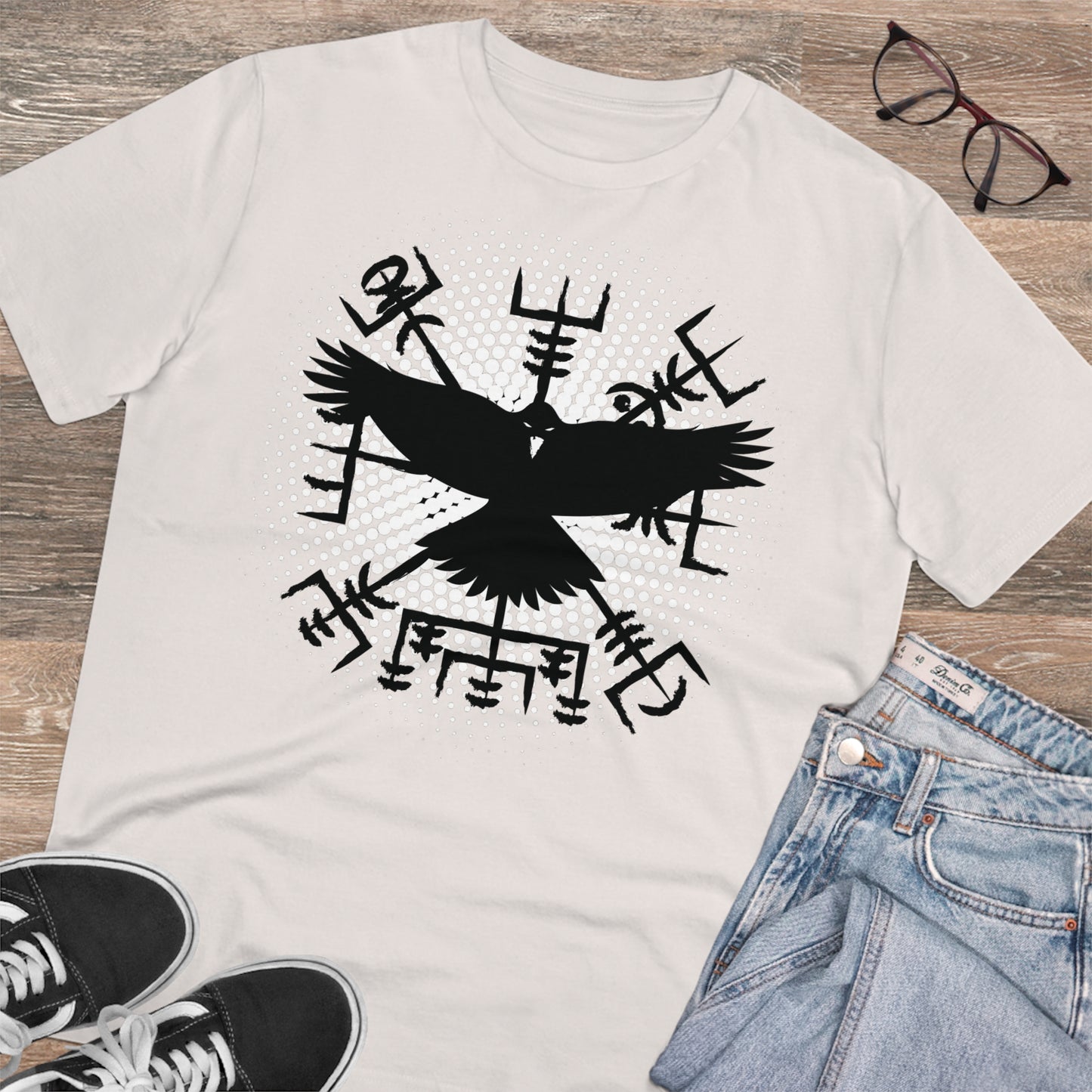 T-shirt unisex eco cotton - vegvisir and raven