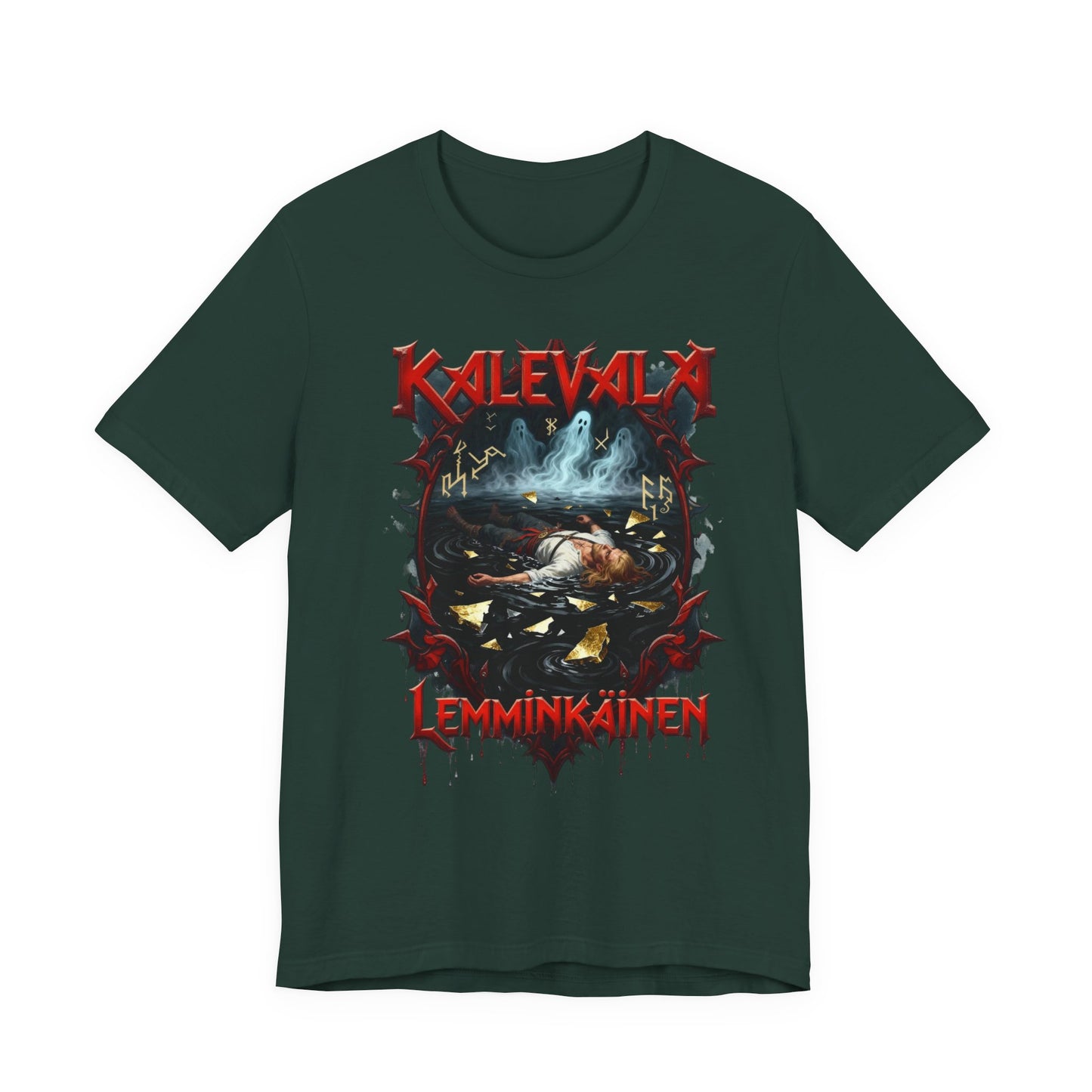 Lemminkäinen – Tuonelan musta joki Teepaita — Retro Graphic T-Shirt