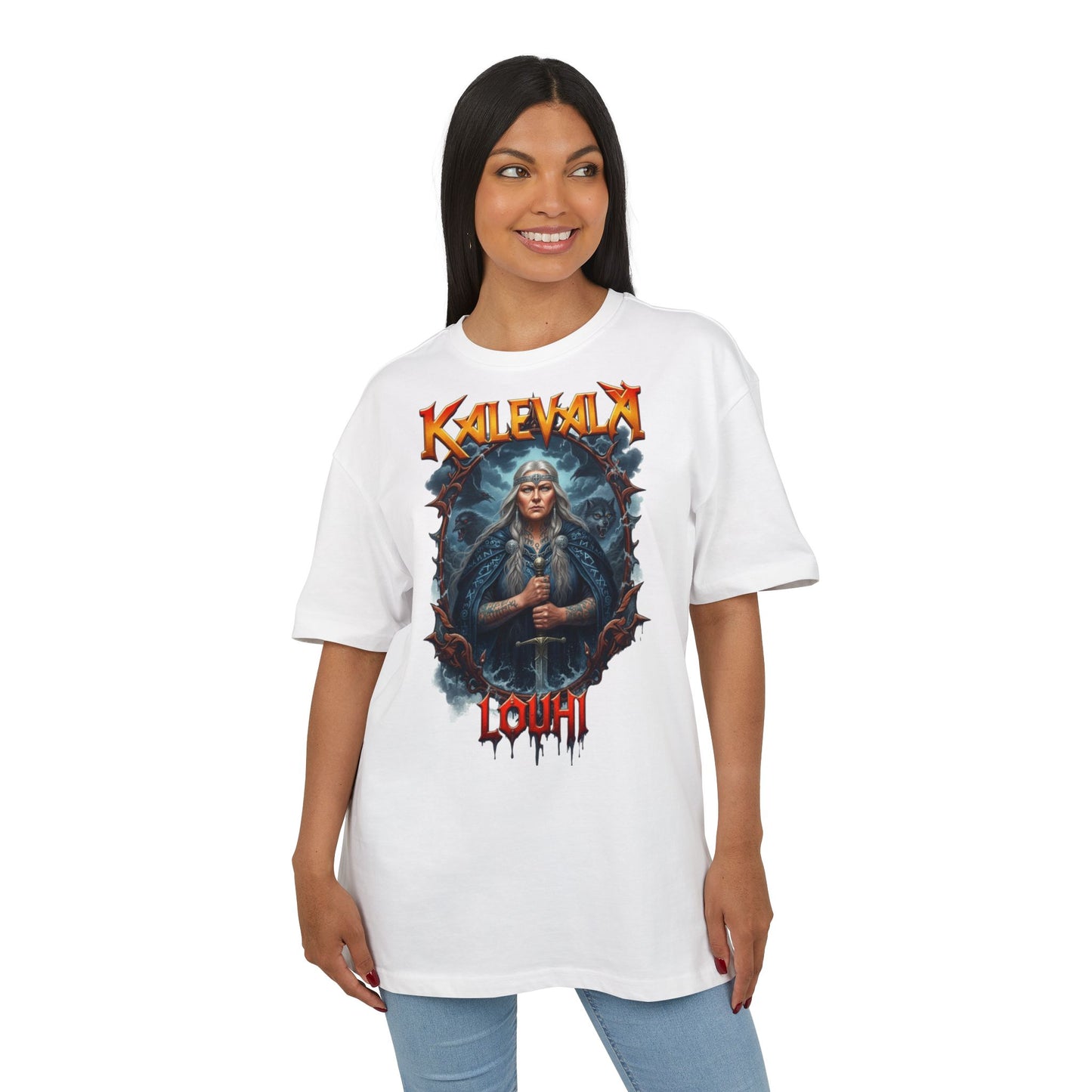 Kalevalan Kalevala Pohjolan emäntä Louhi rock-henkinen paita -  Oversize  T-paita
