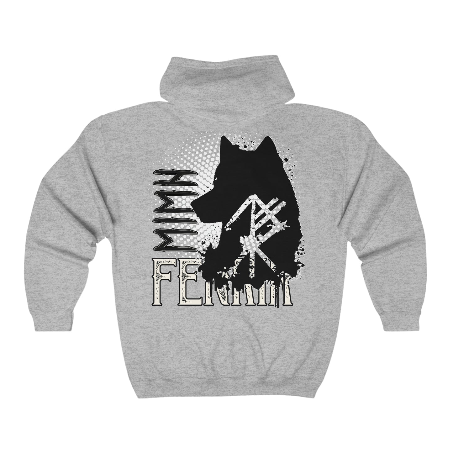 Unisex zipper hoodie - Fenrir wolf rune