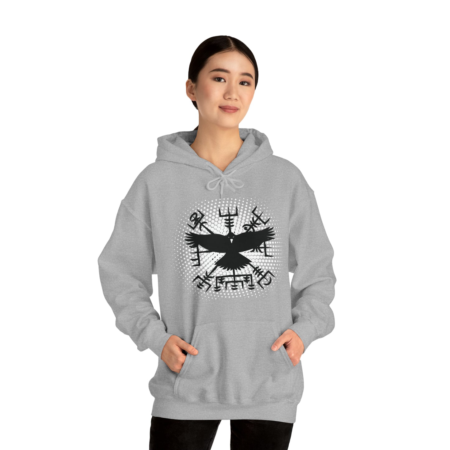 hoodie made of strong cotton - vegvisir raven