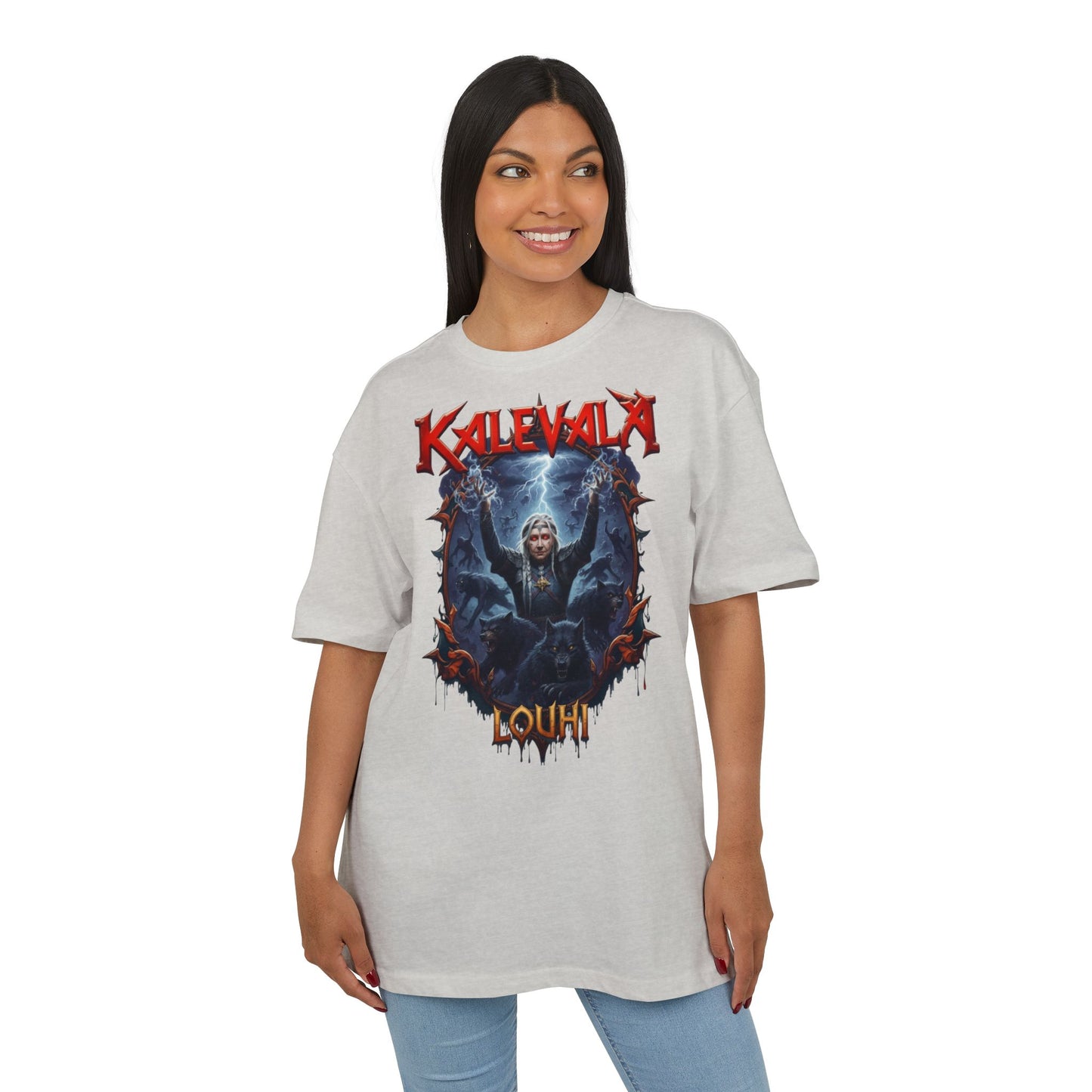 Kalevalan Kalevala Pohjolan emäntä Louhi lähettää vitsaukset rock-henkinen paita -  Oversize  T-paita