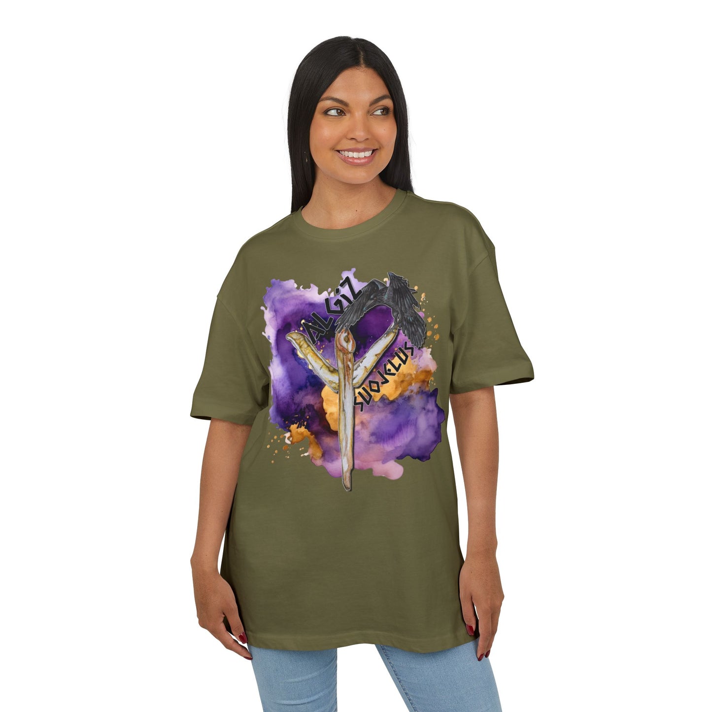 Riimu Algiz t-paita Unisex Heavy Oversize Teeppari