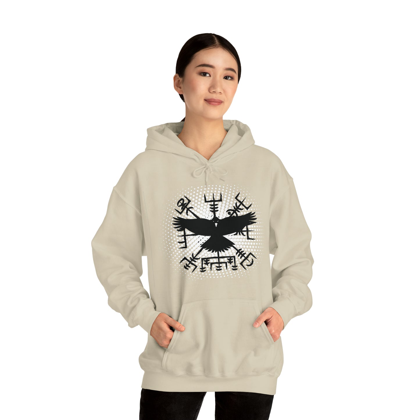 hoodie made of strong cotton - vegvisir raven