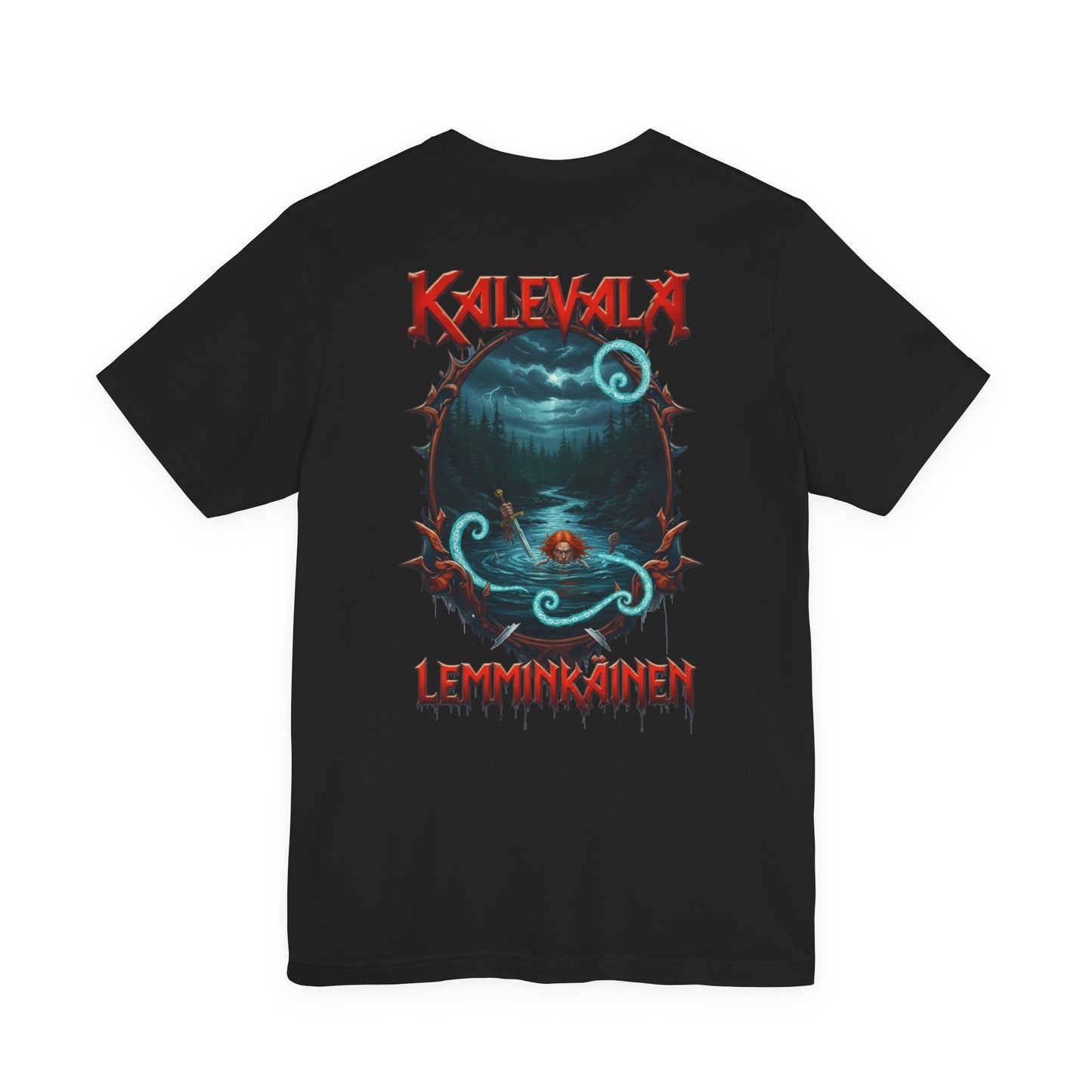 Lemminkäinen – Tuonelan musta joki Teepaita — Retro Graphic T-Shirt