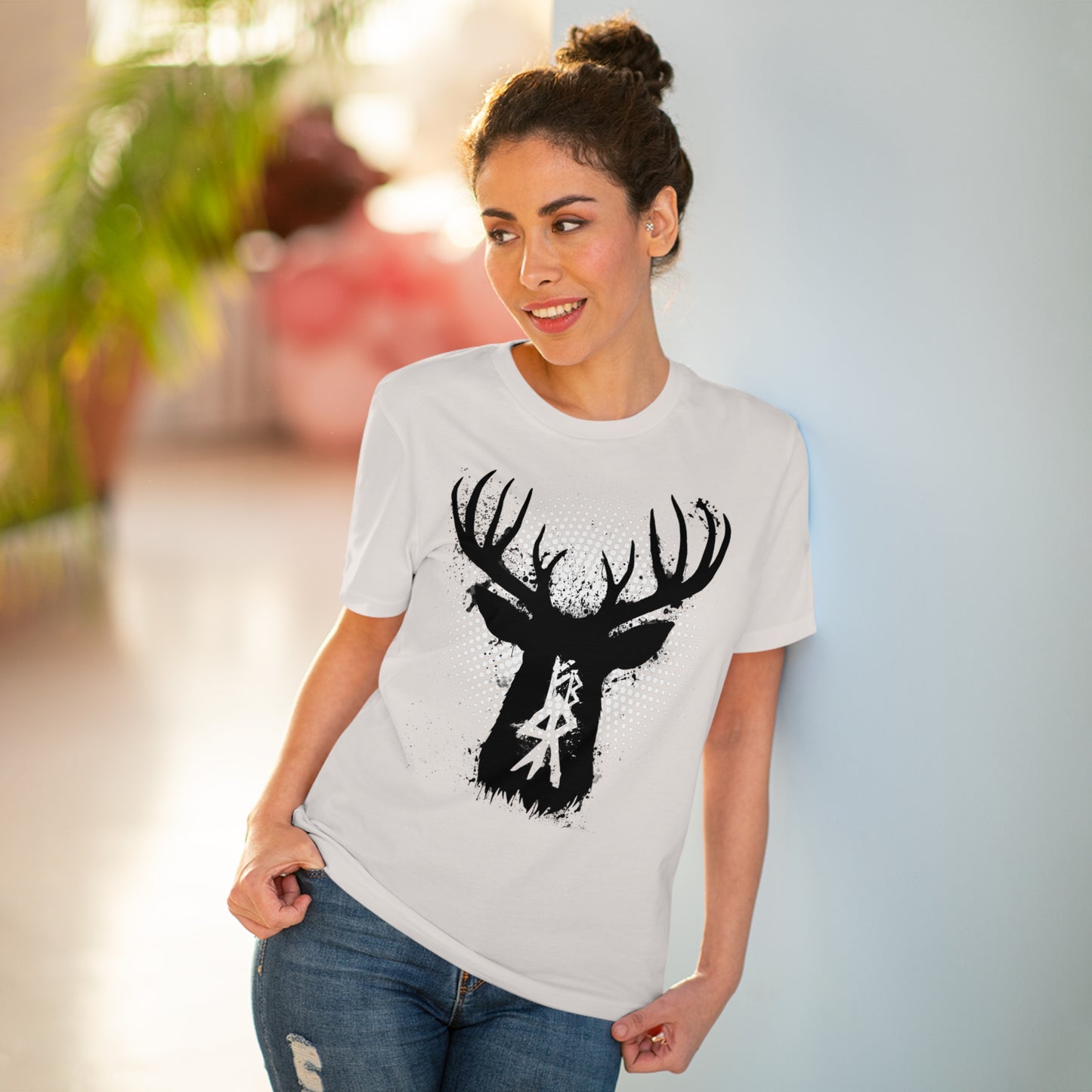 T-shirt unisex eco cotton - deer binding halter