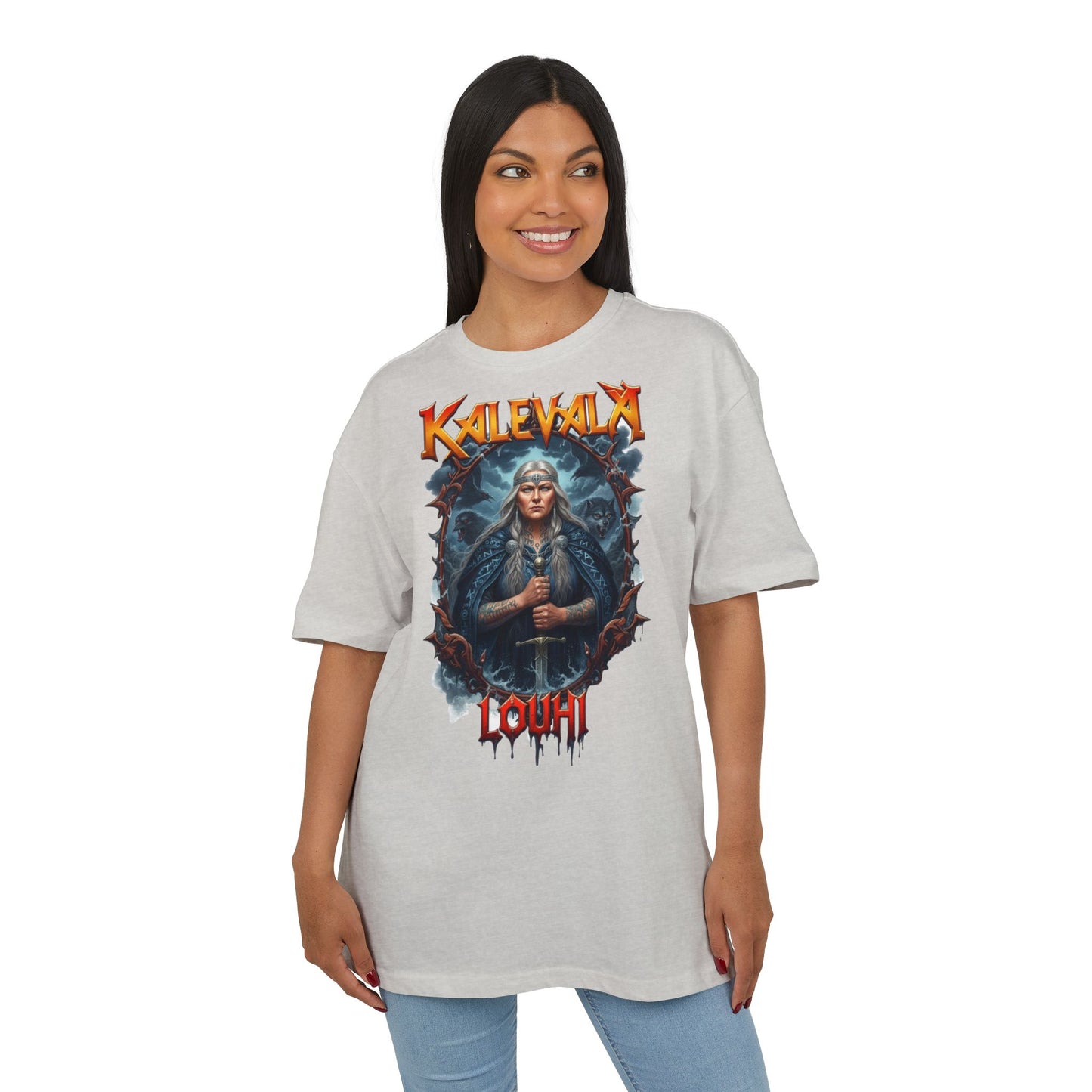 Kalevalan Kalevala Pohjolan emäntä Louhi rock-henkinen paita -  Oversize  T-paita