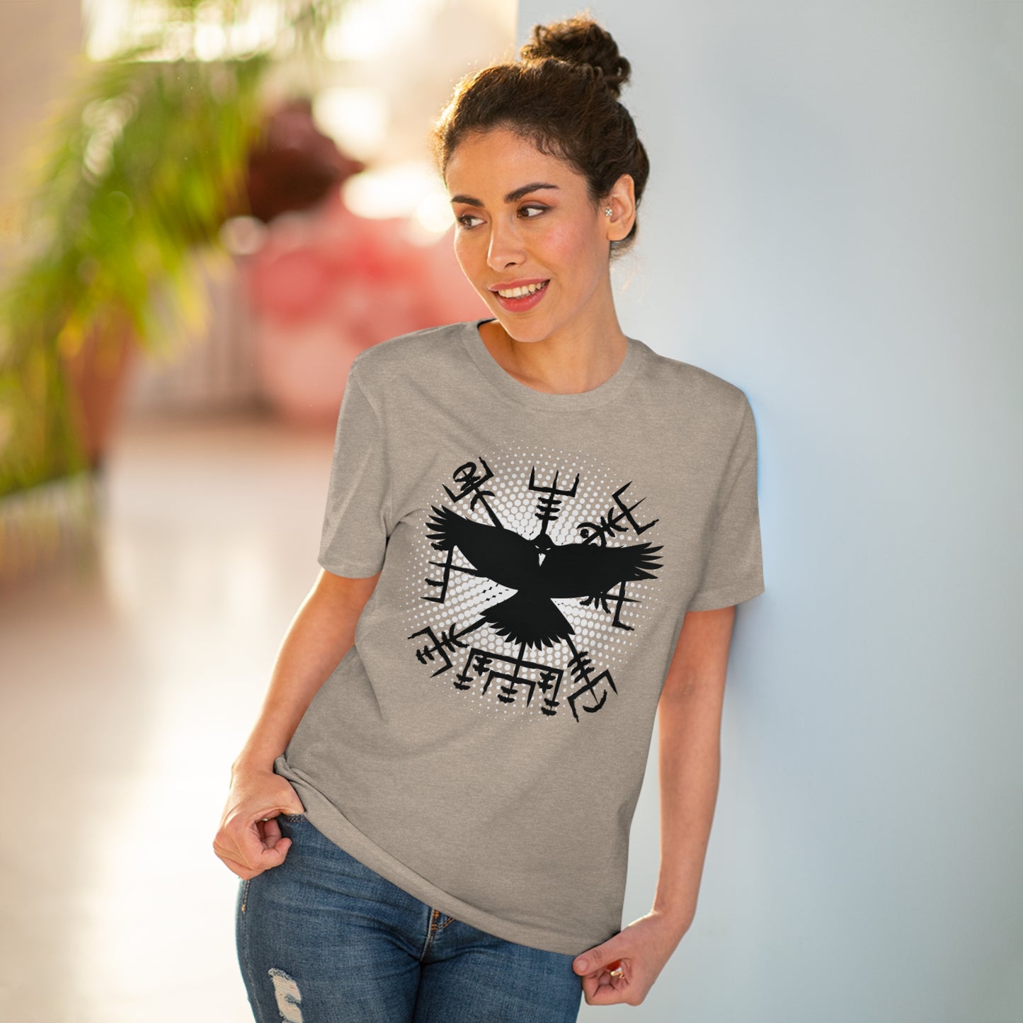 T-shirt unisex eco cotton - vegvisir and raven