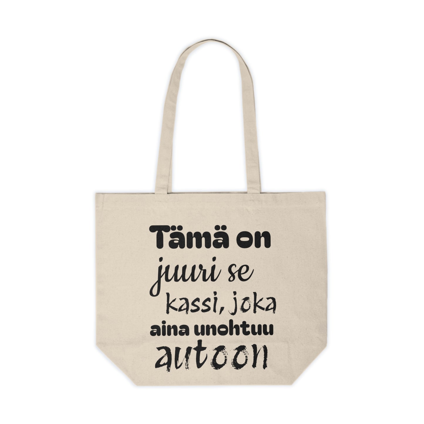 tämä on juuri se kassi joka aina unohtuu autoon - Canvas Shopping Tote