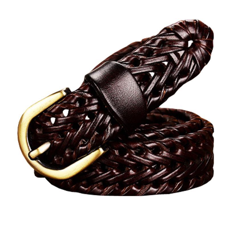 Ladies hand-woven leather belt