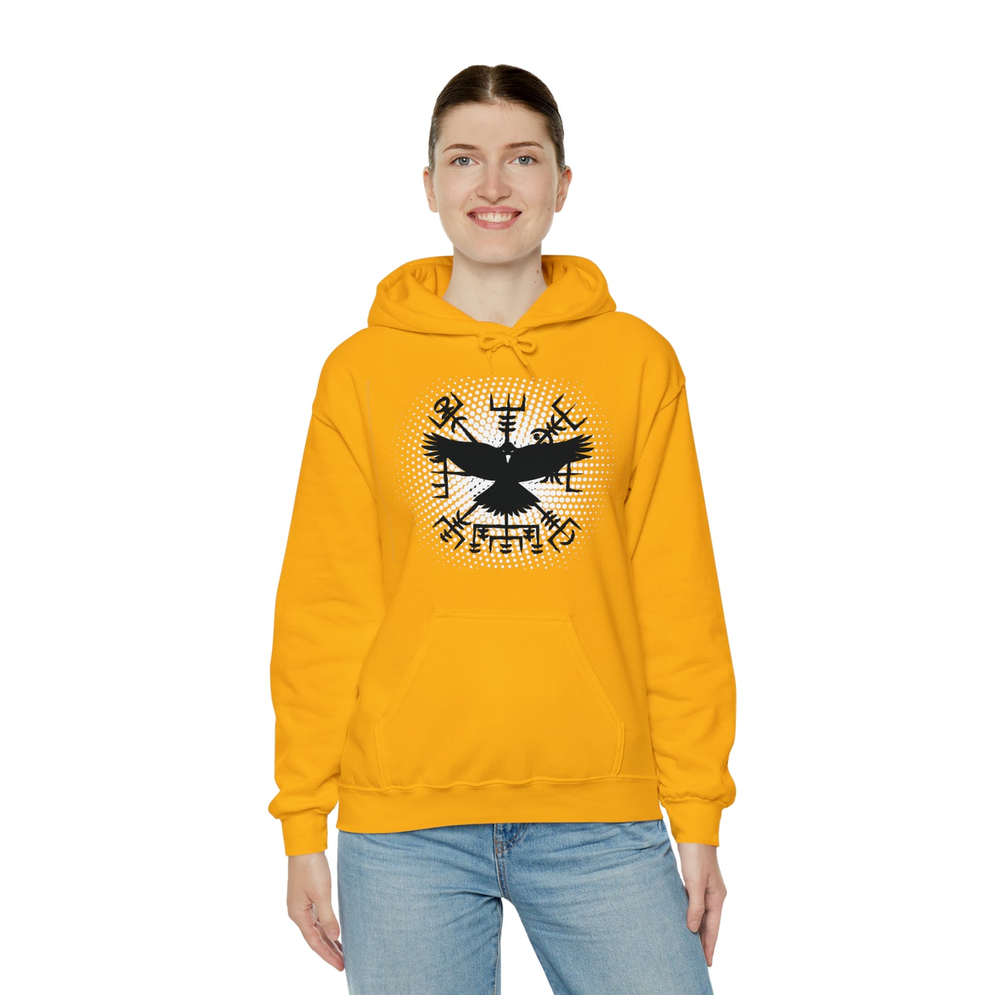 hoodie made of strong cotton - vegvisir raven