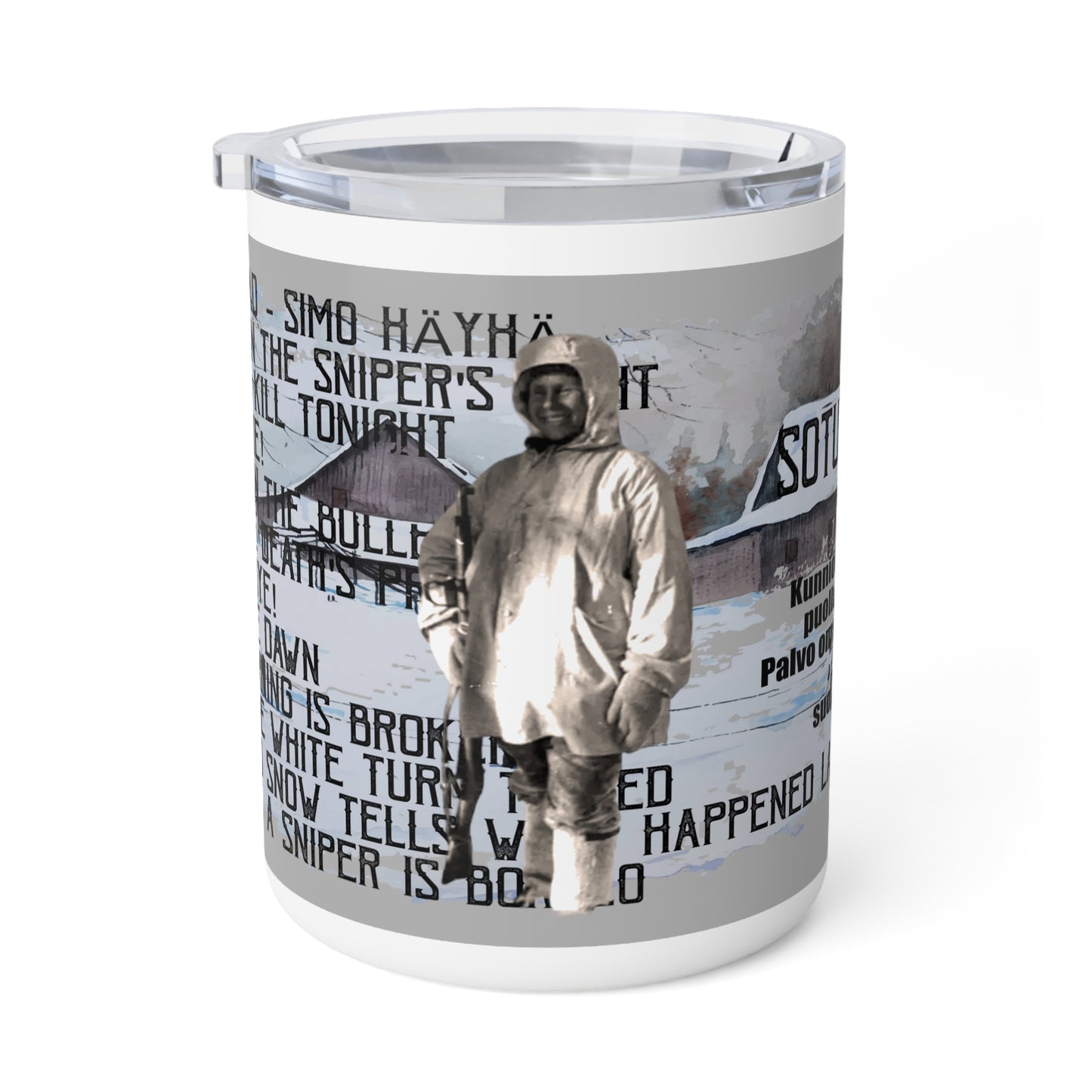 Insulated coffee mug made of steel - Simo Häyhä