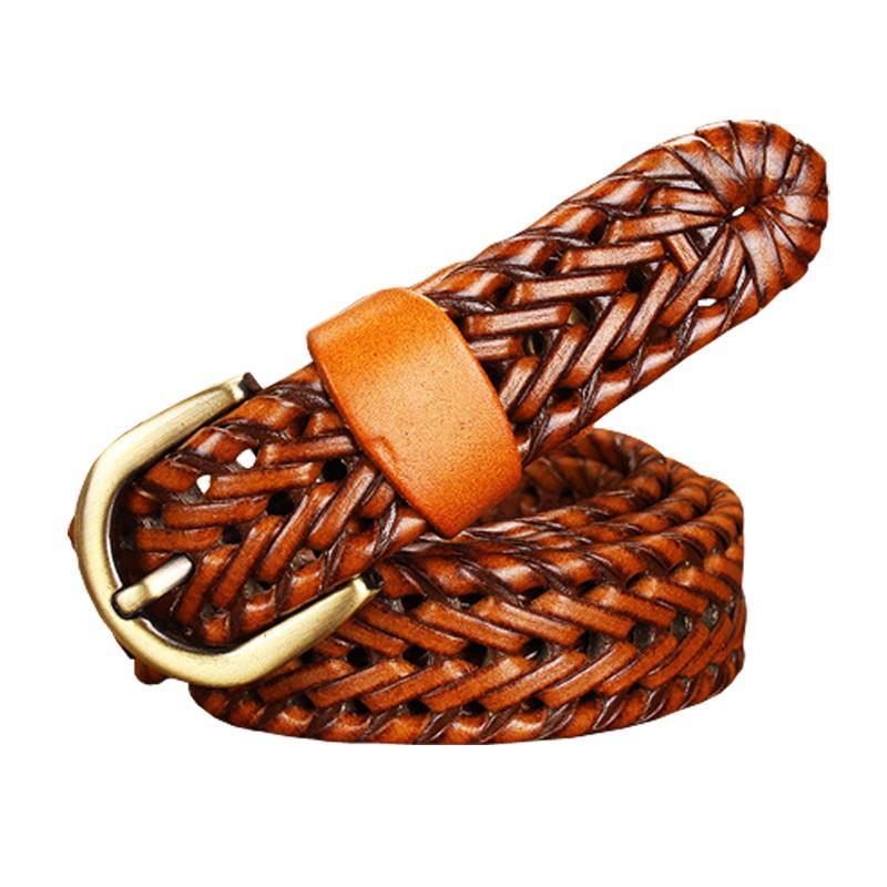 Ladies hand-woven leather belt