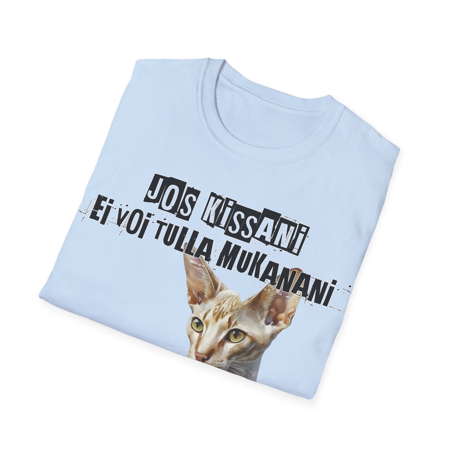 T-Paita -  jos kissani ei voi tulla, minä en tule, lyhytkarva itämainen eli oriental shorthair