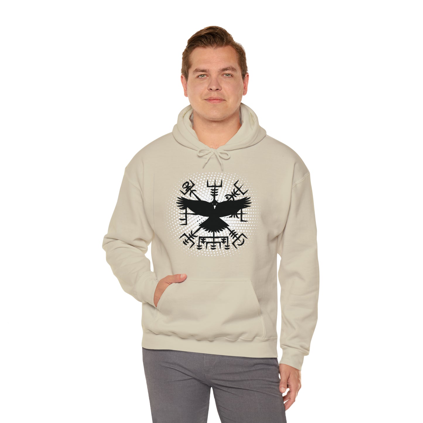 hoodie made of strong cotton - vegvisir raven