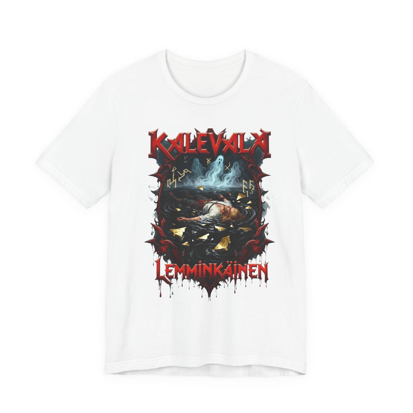 Lemminkäinen – Tuonelan musta joki Teepaita — Retro Graphic T-Shirt