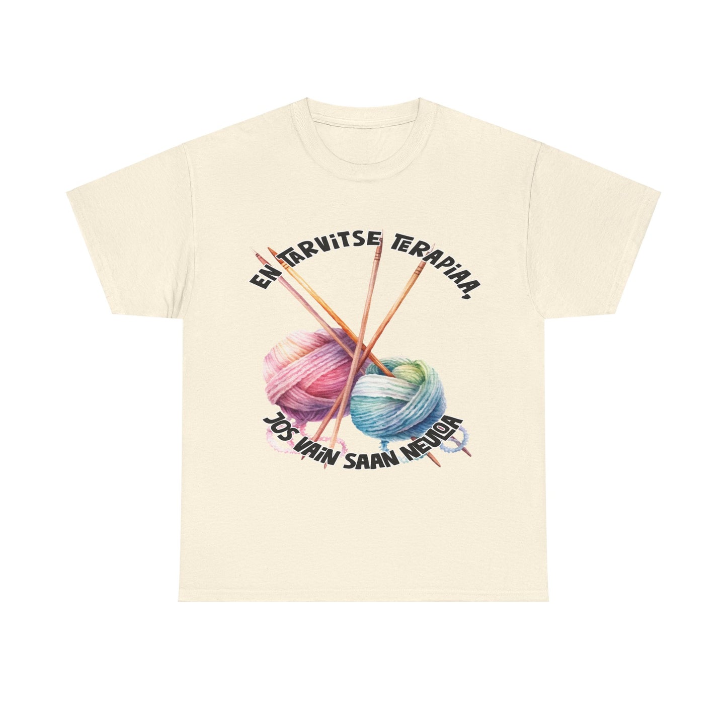 Unisex thick t-shirt: I don't need therapy if I can just knit 