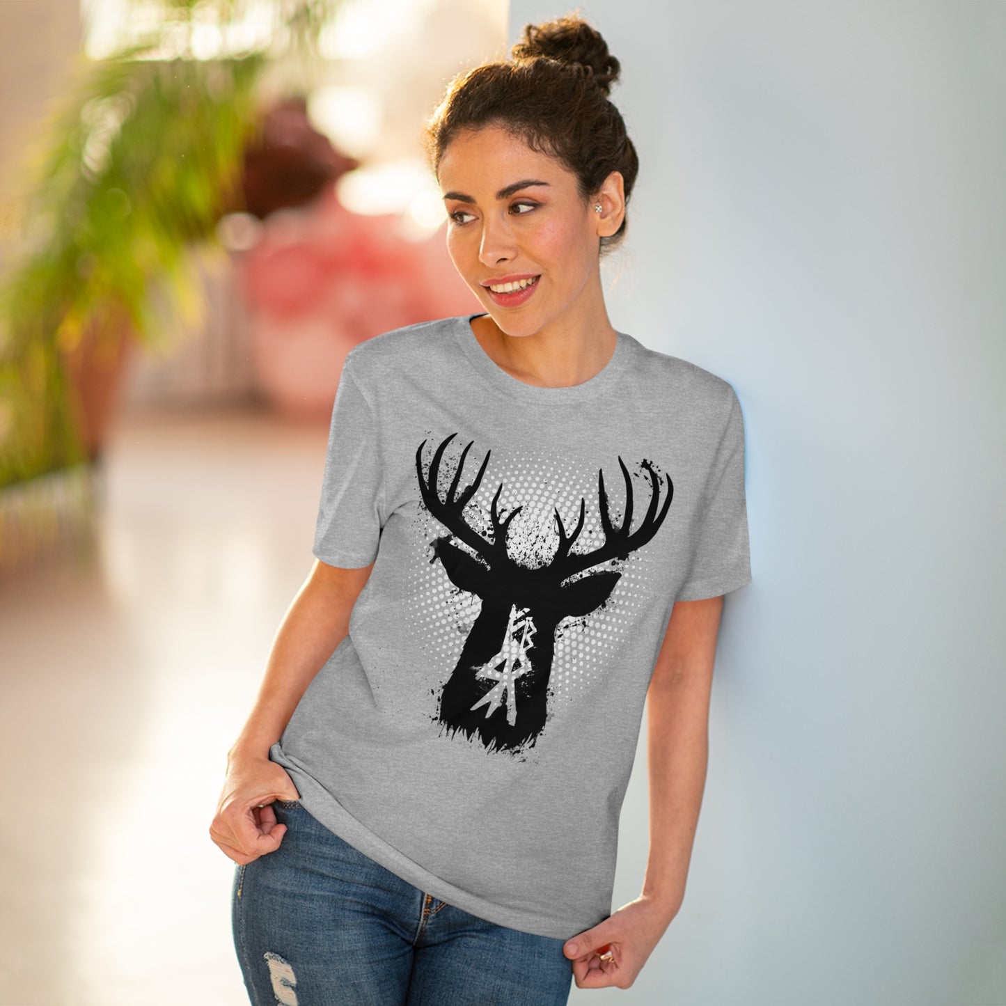 T-shirt unisex eco cotton - deer binding halter